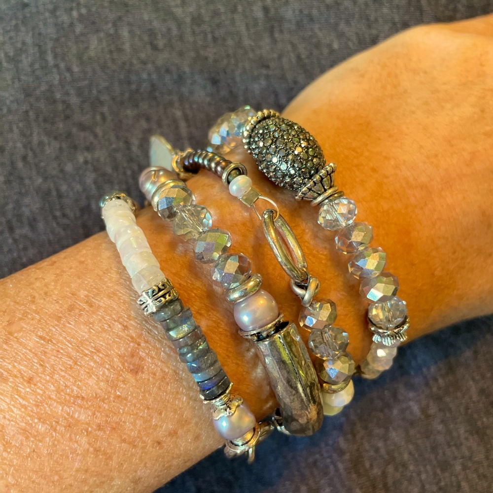 Wrap silver crystal bracelet